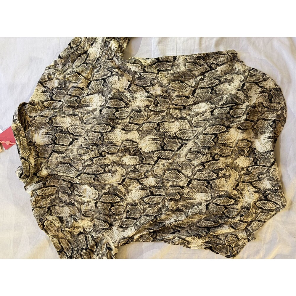 Hester & Orchard Women Snakeskin Print Button Front Blouse Top Long Sleeve NWT - Picture 8 of 10